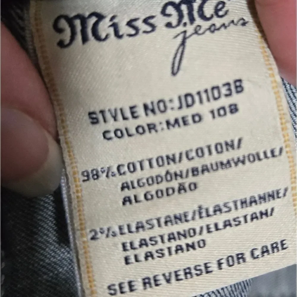 Miss Me JD1103B Bootcut Embellished Embroidered Y2K Jeans size 30